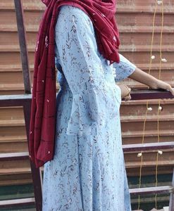 Beautiful Blue Floral Gown