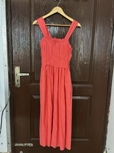 GAP Coral Smocked Maxi Dress
