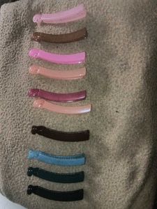 Pack of 10 multicolour banana clip