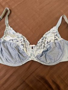 Light Blue-Purple Floral Lace Bra