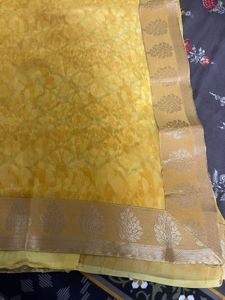 Vibrant Yellow Saree