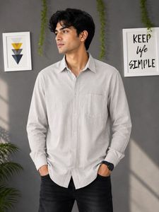 Classic Beige Long-Sleeve formal  Shirt