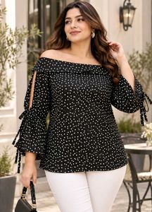 Chic Polka Dot Off-Shoulder Top