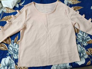 Chic Pink Cold-Shoulder Top