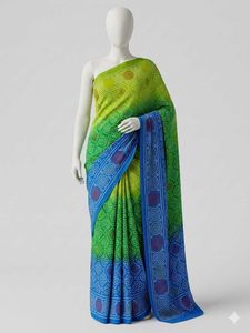 Vibrant Ombre Bandhani Saree