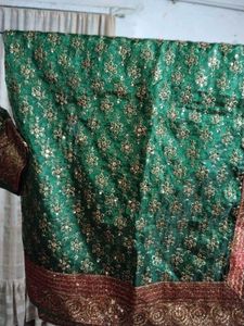 offer for today Elegant Emerald Green Silk Saree
