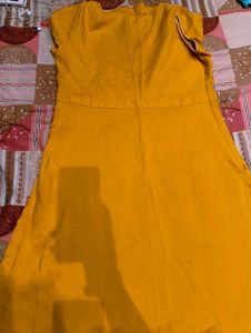 Yellow Embroidered Anarkali Gown