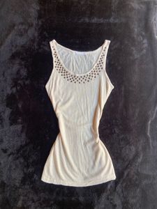 y2k Studded Cream Tank Top