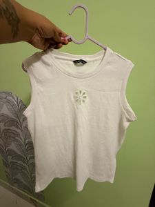 white crop top