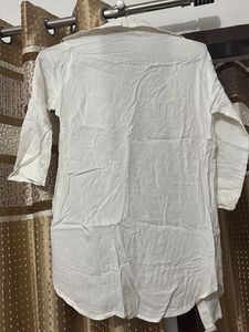 White Embroidered Button-Down Shirt