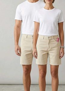 unisex cream Chino Shorts