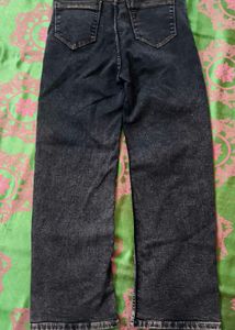 Washed Black Wide Leg Jeans