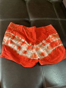 Tie-Dye Orange Women's Shorts