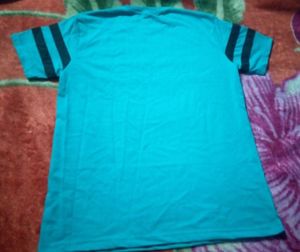 Aqua Blue Striped T-Shirt