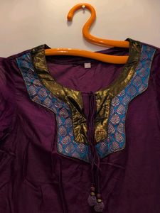 Purple/megenta festive Embroidered Kurta