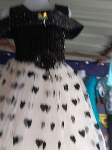 Sparkling Black and White Heart Gown