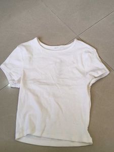 Classic White Ribbed T-Shirt