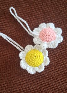 Crochet Daisy bag charms