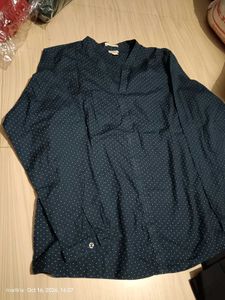 Stylish Navy Polka Dot Top