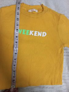 Combo of Black Cropped Knit Tank Top + yellow one