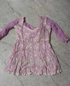 Elegant Lavender Embroidered Kurta Set