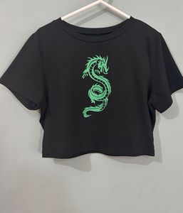 Black Dragon Graphic Crop T-Shirt