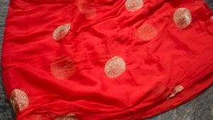 Beautiful Floral Saree with Red Dupatta