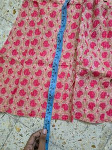 Chic Pink Floral Sleeveless Kurta
