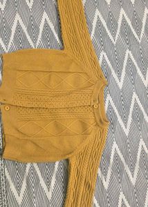 Cozy Mustard Cable Knit Sweater