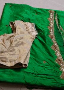 Embellished Green Silk Saree