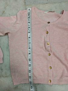 Cute Pink Cropped Cardigan