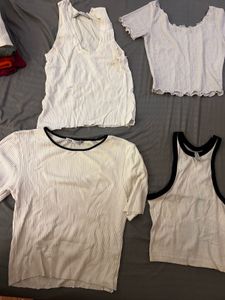 set of 4 White summer Tops