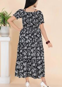Black Floral Off-Shoulder Dress