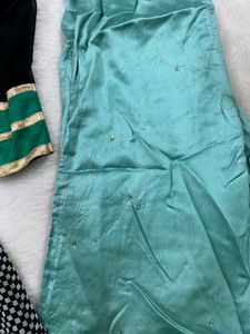 Elegant Black &amp; Teal Kurta Set