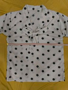 Polka Dot Tie-Neck Top