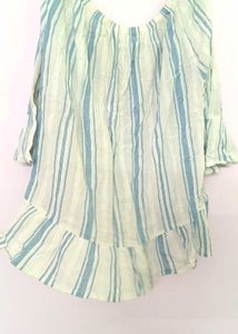 Off-Shoulder Striped Ruffle Top