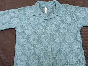 Elegant Lace Button-Up shirt top