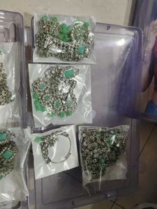 Exquisite Green Stone bridal Jewellery Set