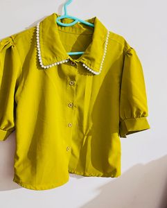 Stylish Yellow Puff Sleeve Blouse