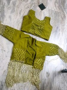 Boho Chic Embellished Jacket & Blouse Set