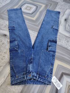 Blue Denim Cargo Jeans