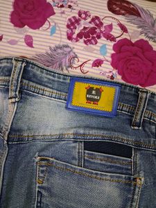 Stylish Distressed Blue Denim Jeans