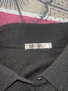 Black Mickey Mouse Graphic Collared Shirt