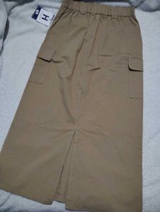 Khaki Cargo Maxi Skirt from Thailand