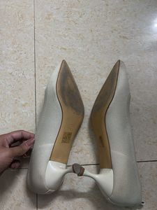 Luna Blu off white Knit Pointed heels
