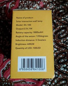 Solar Motion Sensor Wall Light (RH)