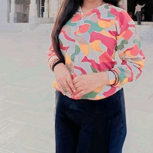 Vibrant Abstract Print Top