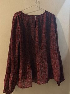 Stylish Red &amp; Black Animal Print Top