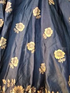 Elegant Navy Blue Floral Ethnic Gown