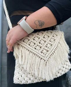 Macrame crossbody sling bag